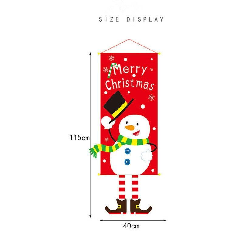 Christmas Hanging Flags Christmas Window Scene Ornaments Christmas Decorations for Home Santa Hanging Flags Navidad New Year