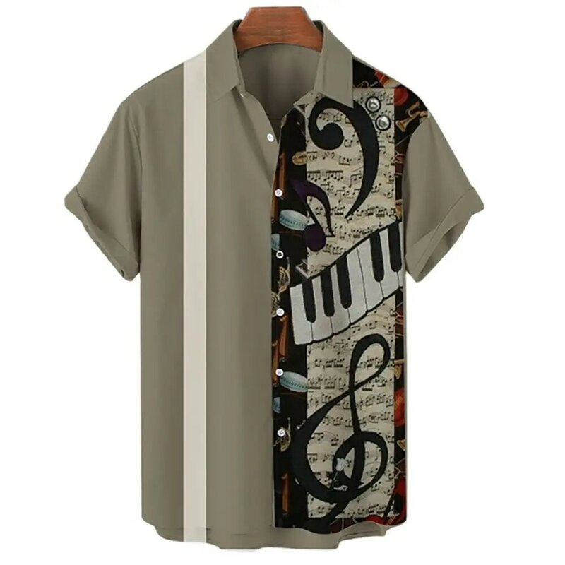 夏男性スリムシャツカジュアルなターンダウン襟ストリートファッション5XL半袖シャツ18 + ハワイトップ男性tシャツ