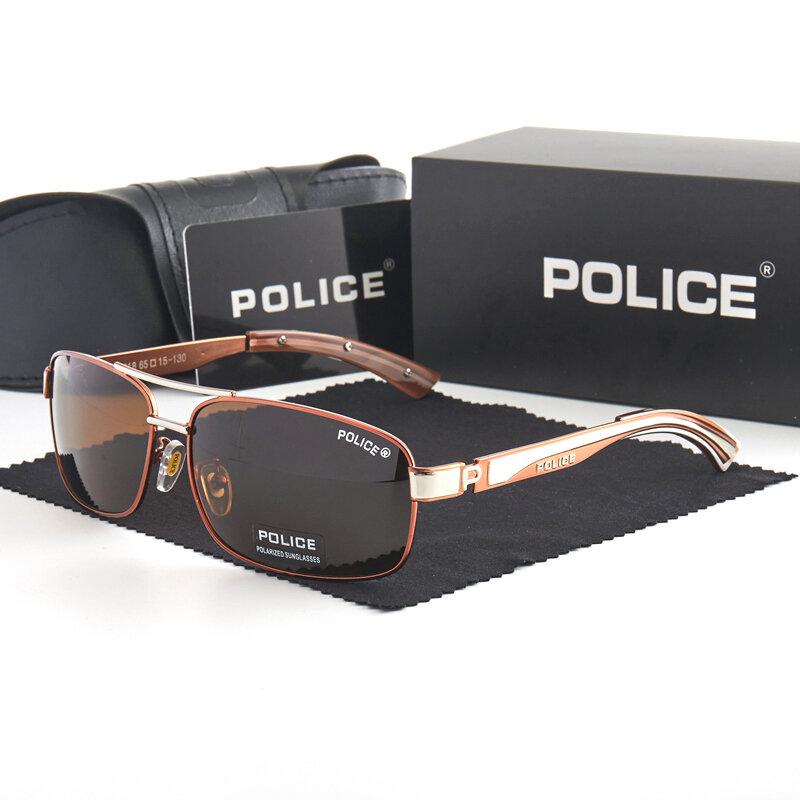 Gafas de sol polarizadas de policía para hombre, lentes de sol de piloto de marca de lujo, de diseñador de marca superior AAAAA +, gafas de conducción UV400 2018