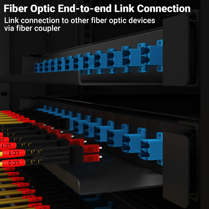 AMPCOM-acoplador de fibra óptica LC a LC, adaptador hembra a hembra APC UPC Simplex Duplex, OS1/OS2 OM1 OM2 OM3 OM4 OM5