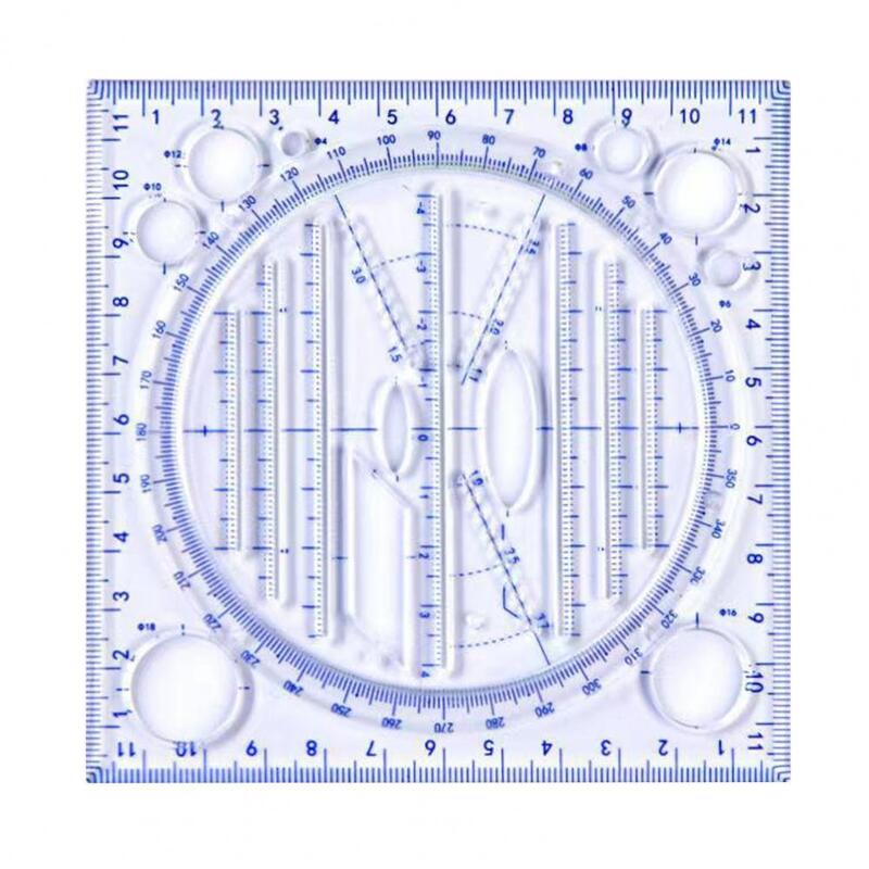 Durable Geometric Ruler Rotatable Lightweight  Drawing Ruler School Supplies Geometric Ruler   Art Tool  Measuring Ruler