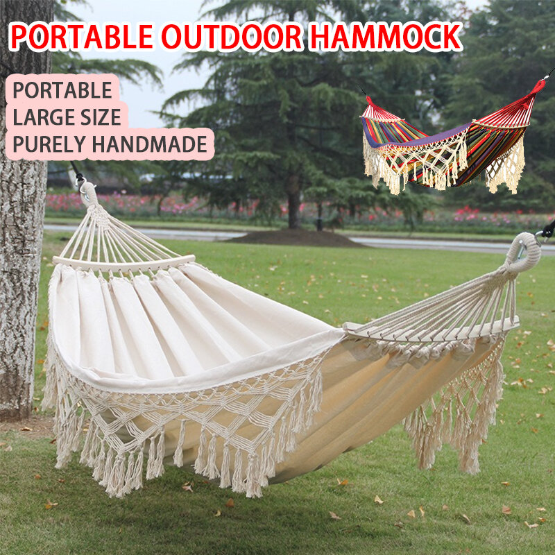 Camping Hammock Single Portable Outdoor Portable Garden Yard Leisure Hammock Hunting Travel Survival Swing Leisure Products
