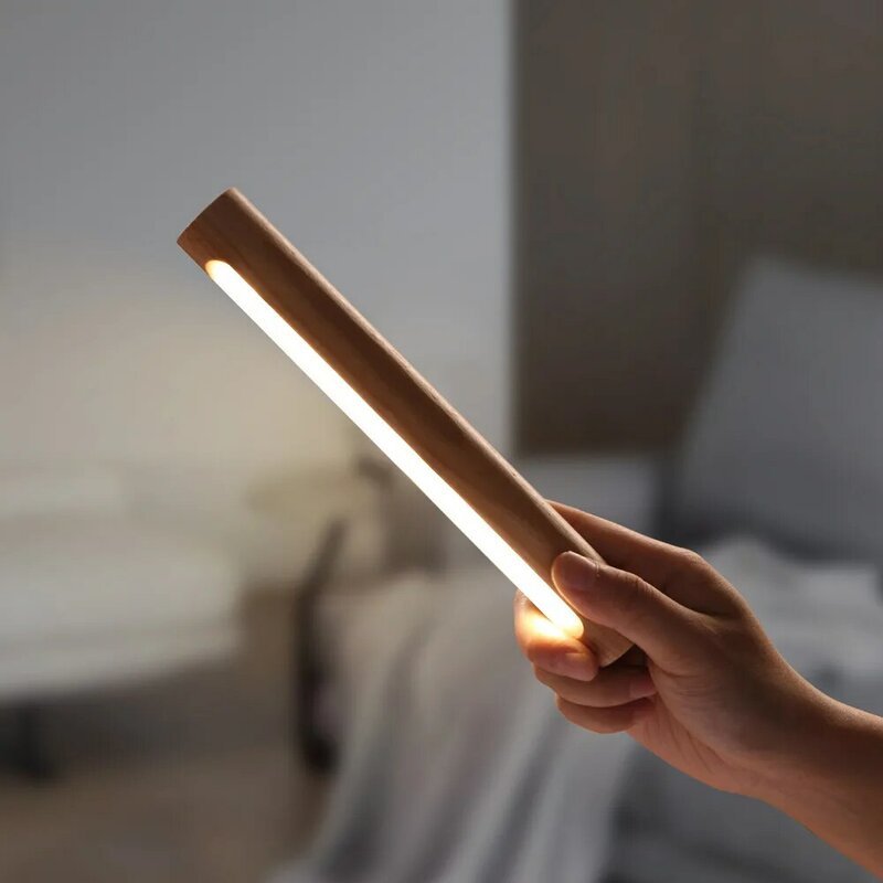 360 ° rotatable ajustar a lâmpada de parede de madeira controle de toque de carregamento usb stepless escurecimento arandela luz da noite do corredor