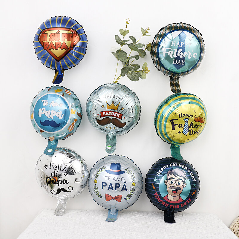 10 шт. 10-дюймовые воздушные шары из фольги в виде испанского счастливого отца, гелиевые шары, праздничные украшения для отца, матери