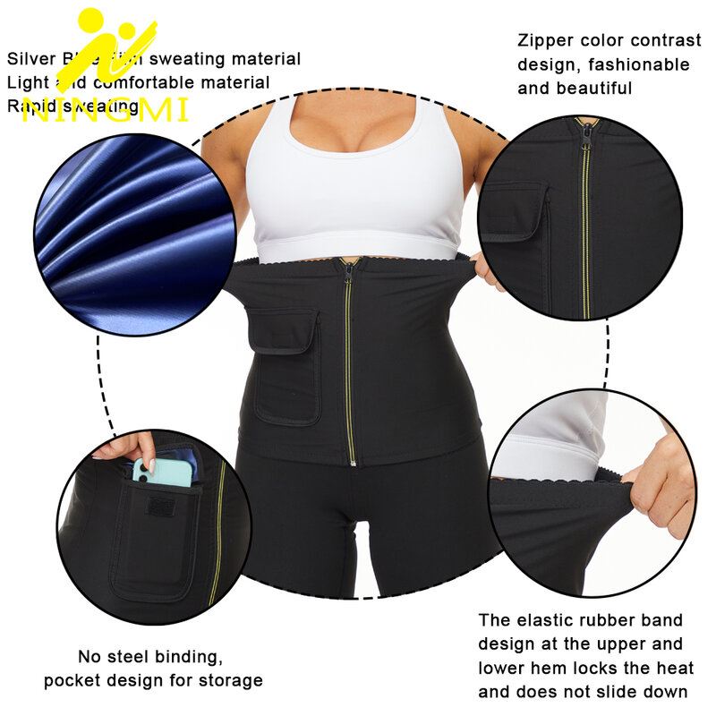 NINGMI – ceinture amincissante pour perte de poids, Corset de Fitness, Sauna, sudation, entraînement pour brûler les graisses