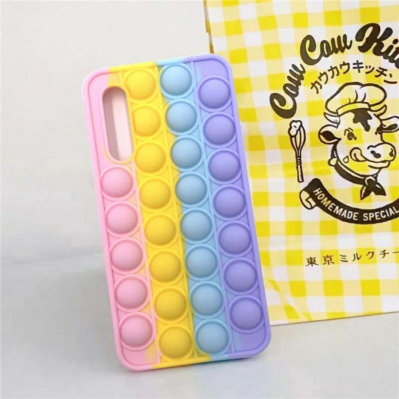 Xiaomi Youpin Silica Gel Case for Xiaomi 8 8pro 11 Redmi NOTE9S Rainbow Decompression Beanie Drop-Resistant Mobile Phone Cover