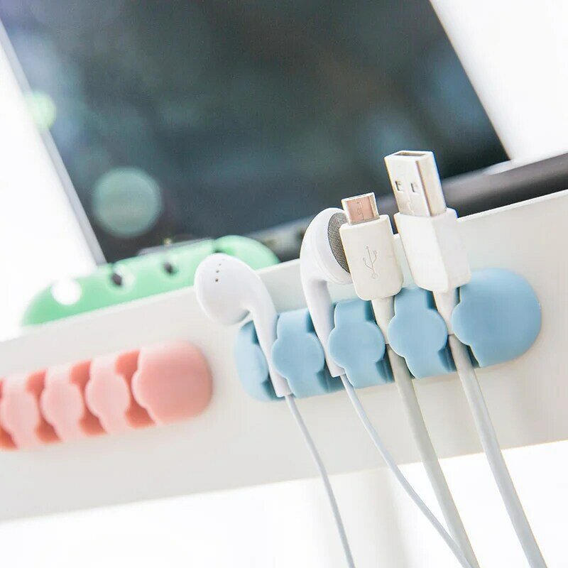 Solid Desk Set Wire Clip Organizer Office Accessories Bobbin Winder Wrap Cord Cable Manager For Mouse USB Keyboard Lines