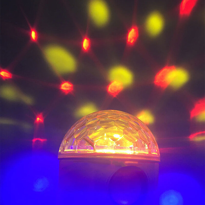 Proyector de estrellas LED giratorio con USB, luz nocturna para discoteca, DJ, escenario, bola colorida para fiesta de cumpleaños, coche, Club, decoración de escenario
