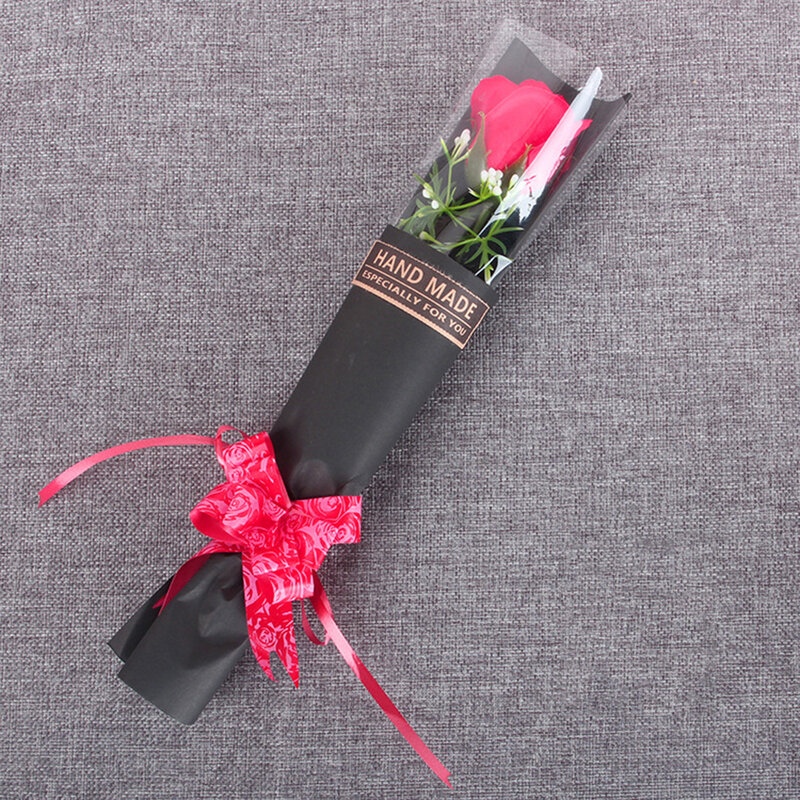 1Pc Zeep Rose Boeket Valentijnsdag Gift Holding Kunstmatige Rose Bloemen Voor Vriendin Lover Bruiloft Thuis Kamer Decoraties