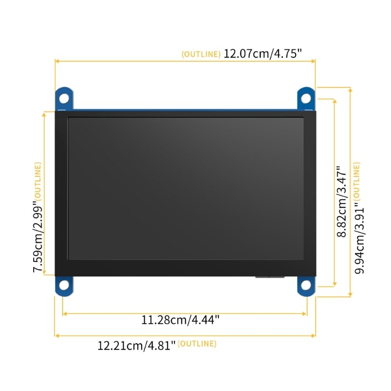 5 インチ H-D IPS LCD モニター HDMI 互換入力 Raspberry Pi 4B/3B+/A+/B/2B ドロップシップ用