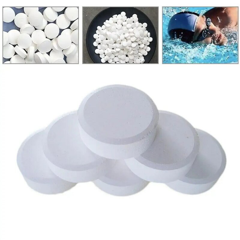 Tableta desinfectante de piscinas, limpiador concentrado de cloro para piscinas de interior, 50 piezas