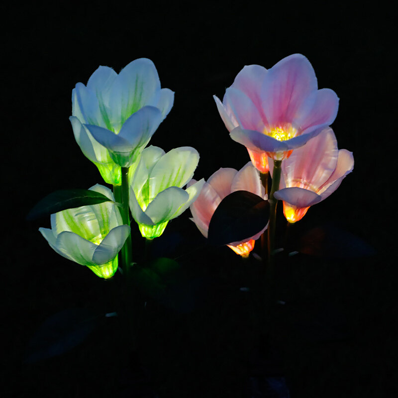 Guirnalda de luces alimentada por energía Solar,4 Led,Magnolia,jardín, 