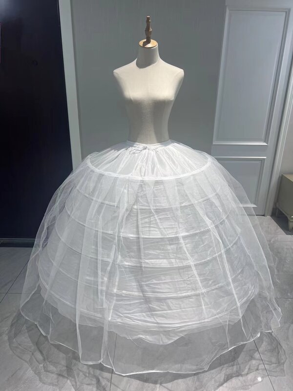 ขายใหม่4 Hoops บิ๊กสีขาว Petticoat Super Fluffy Crinoline Slip Underskirt สำหรับงานแต่งงานชุดเดรสเจ้าสาวในสต็อก