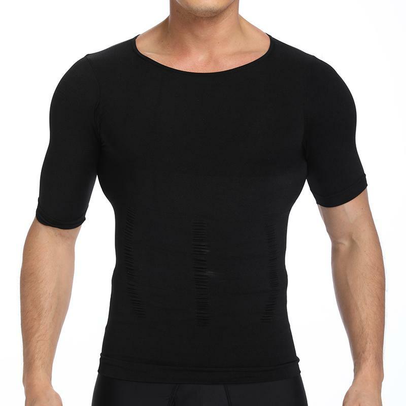Men Compression Shirt Undershirt Tank Tops Workout Vest Abs Abdomen Slim Body Shaper Tight Shapewear