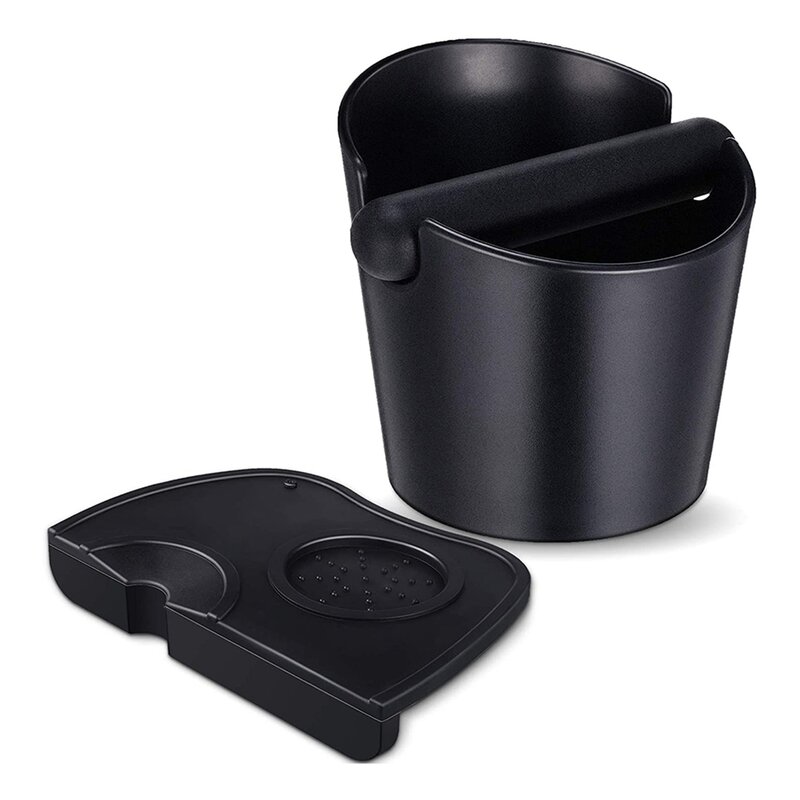 2 Pieces Espresso Knock Box Coffee Tamper Mat Reliable Barista Tools with Removable Knock Bar Non-Slip Silicone Base
