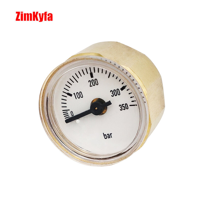 Manómetro de presión de aire de tubo Bourdon de precisión, Dial de 28mm, 350Bar con rosca de 1/8BSP (G1/8) para Paintball
