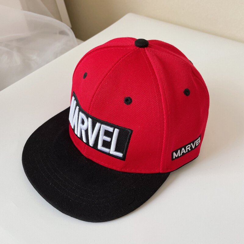 Marvel dziecięca czapka z daszkiem Cartoon Anime rysunek Spiderman chłopcy dziewczęta płaska czapka hip-hopowa Model czapki dla dzieci Marvel czapki 2-8Y