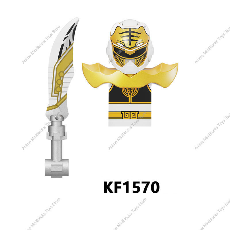 Bloques de construcción de personajes de Power Rangers para niños, juguete de ladrillos para armar guerrero rojo y blanco, minifiguras de acción de Anime Morphin, modelo KF6144