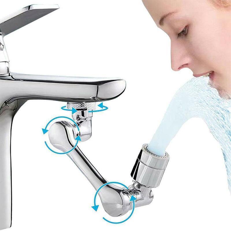 Universale 1080 ° girevole braccio robotico girevole estensione rubinetto aeratore rubinetto in plastica testa di spruzzo lavabo rubinetto Extender adattatore