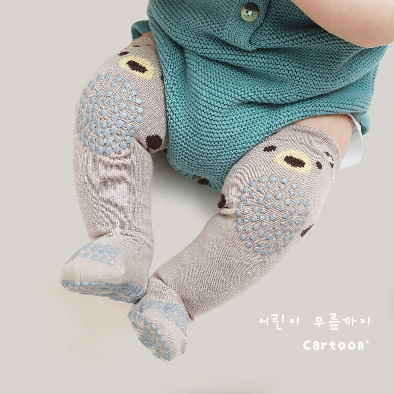 Calzini alti al ginocchio per bambini carini calzini morbidi in cotone traspirante per bambini calzini in spugna solida scaldamuscoli calzini lunghi 0-3 anni