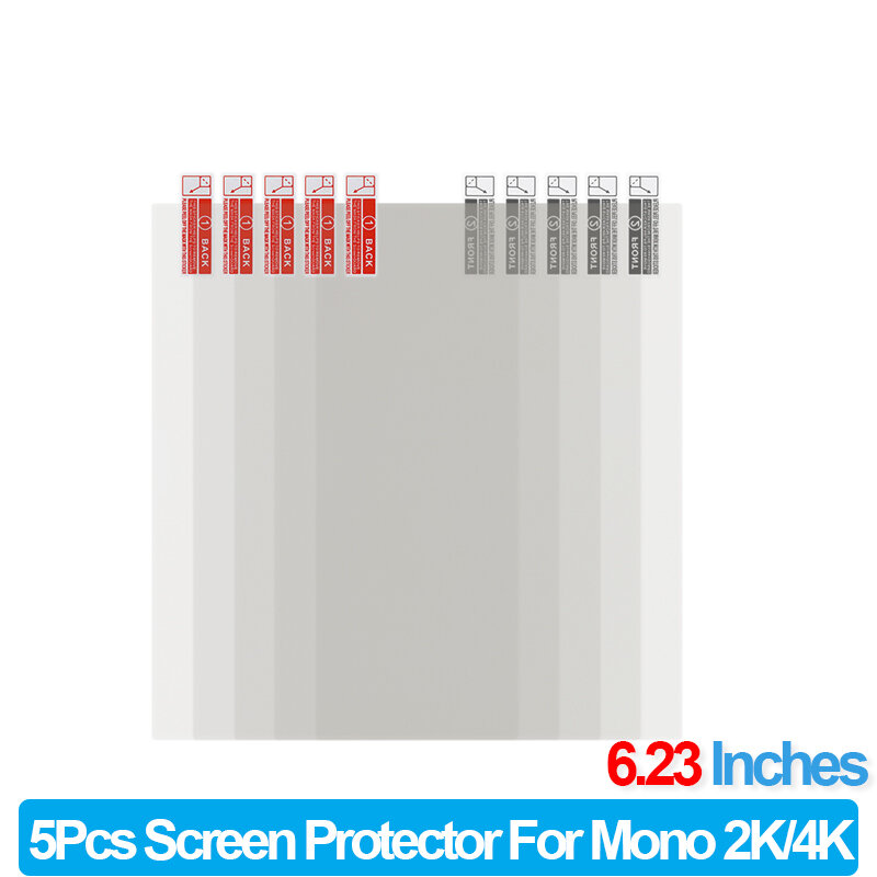 5 pçs filme protetor de tela para anycúbico fóton mono x m3 mais mono 2k 4k 8.9 9.25 6.23 polegadas lcd 3d impressora película protetora