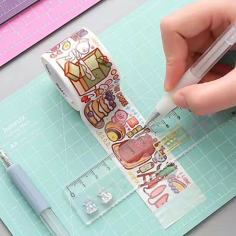2 + 6 pçs arte utilitário faca caneta recarga adesivos scrapbooking ferramenta de corte caixa expresso faca suprimentos escolares diy artesanato suprimentos
