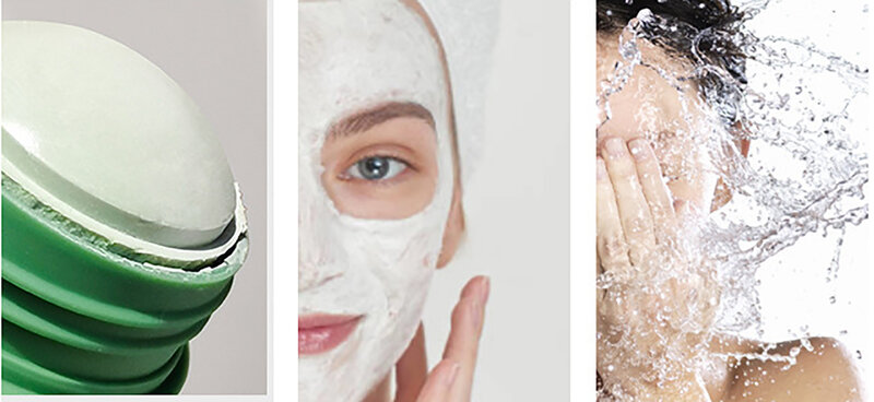 Masque de nettoyage en profondeur pour le visage, anciers solide, thé vert, livres hydratants, contrôle de l'huile, pores inquiets, acné, soin du visage