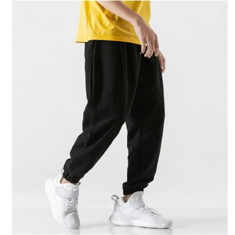 Брюки-султанки мужские повседневные, уличные свободные штаны, брюки-карго в стиле хип-хоп, спортивные штаны с эластичным поясом