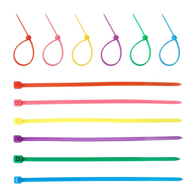 600 قطعة (100 لكل لون) العلاقات الصغيرة الملونة سستة 4 بوصة متعدد الألوان سستة العلاقات لتزيين شبكة لوازم جارلاند