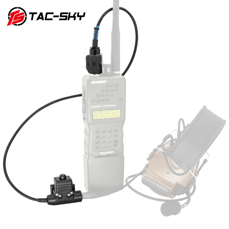 Ts TAC-SKY fone de ouvido tático ptt 6 pinos u94 ptt compatível TAC-SKY/Z-TAC versão civil fone de ouvido tático um/prc 148 152 adaptador