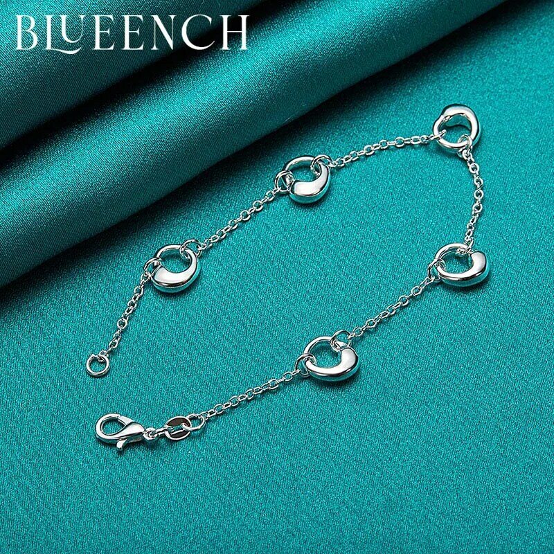 Blueench 925 prata esterlina gota de água gancho pulseira para senhoras festa de casamento moda personalidade jóias