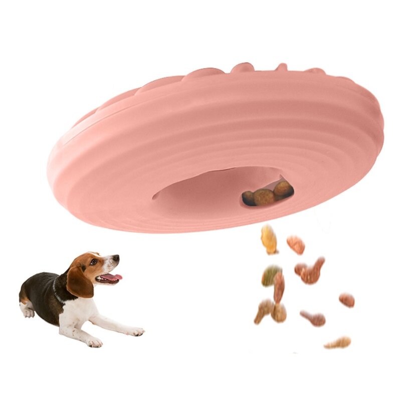 Brinquedo do filhote de cachorro tpr discos voadores para cães escapamento comida animal de estimação brinquedo interativo filhote de cachorro alimentador mordedor cão de alimentação lenta quebra-cabeça entretenimento