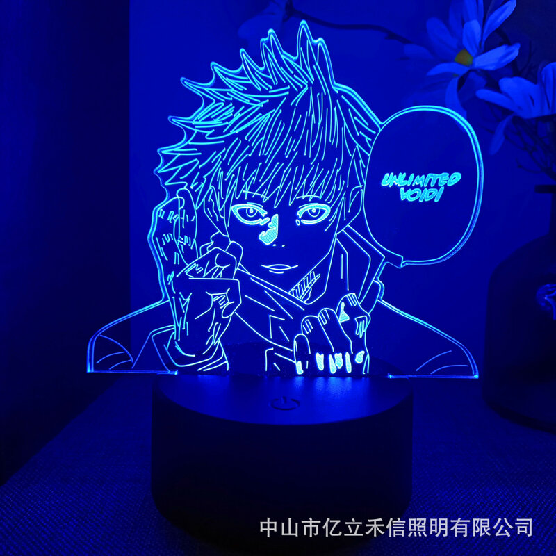 3d night light spellback série toque preto controle remoto 16 cores usb lâmpada de mesa led lâmpada de cabeceira presente anime decoração