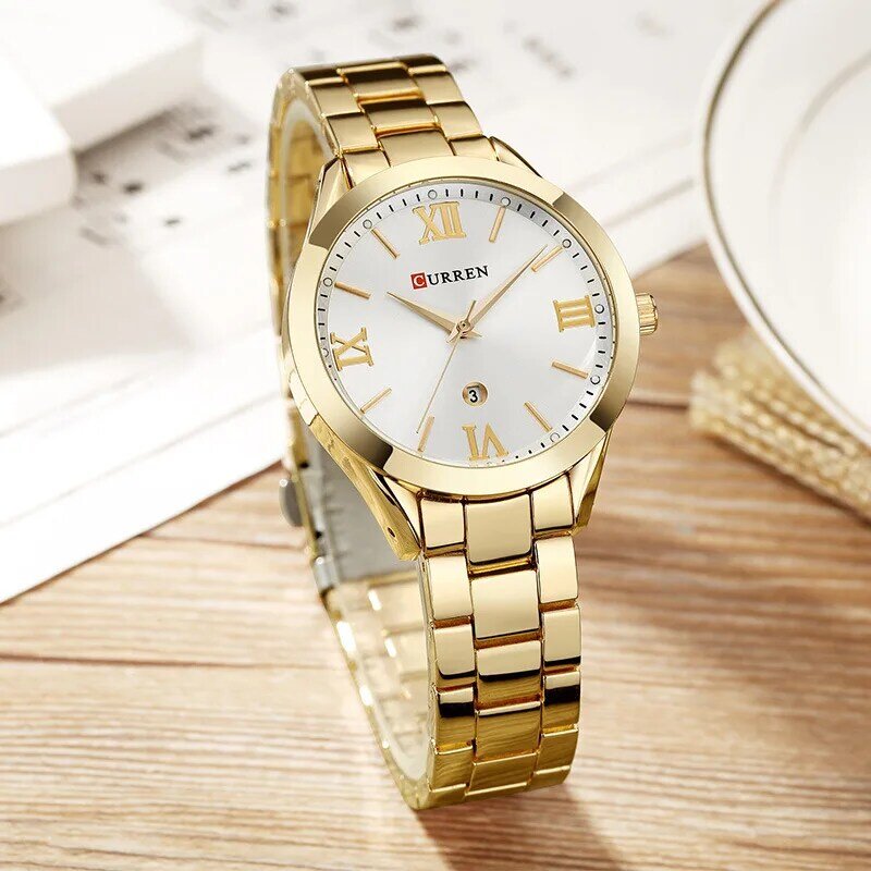 Relógio de ouro mulher relógios senhoras criativo aço pulseira feminina relógios relógio feminino relogio feminino montre femme