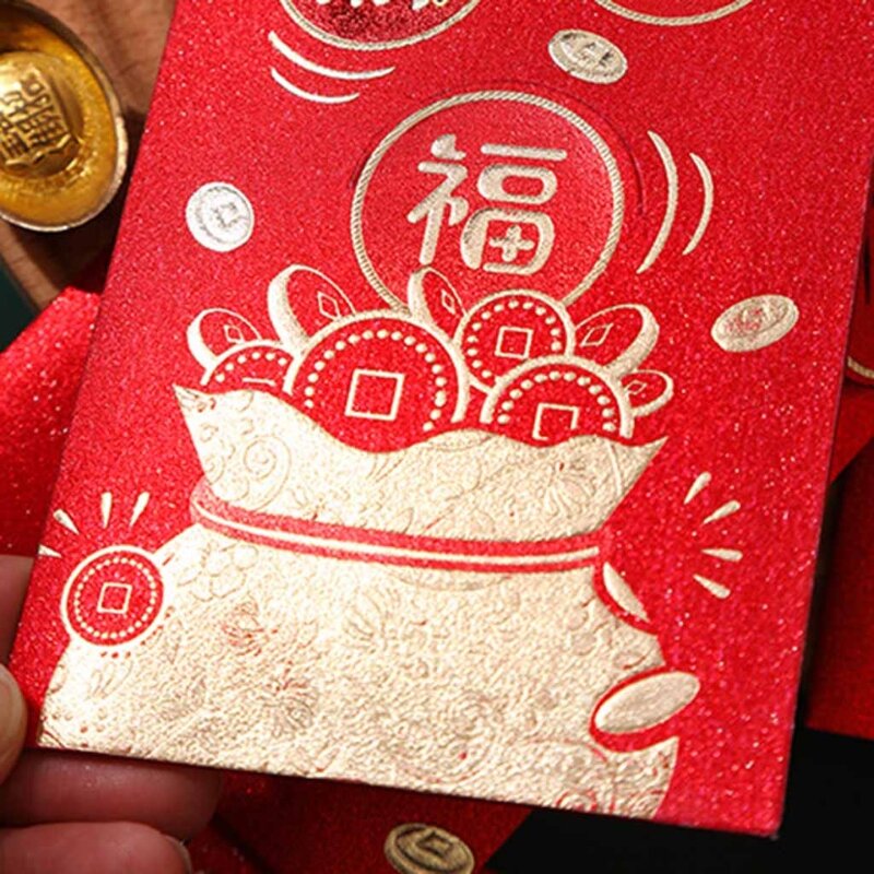 4 pçs 2022 zodiac chinês ano novo vermelho envelopes dos desenhos animados tigre sorte dinheiro bolso