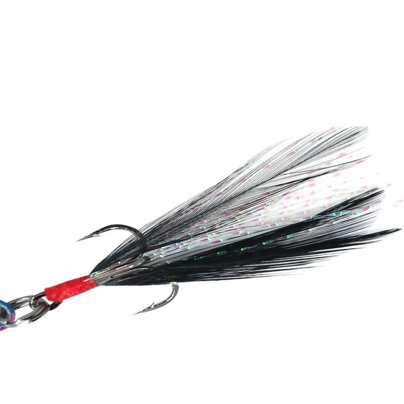 5/7/10/15/20G Feather ตกปลาโลหะล่อเดี่ยวเบ็ดจม Spinner เหยื่อ Jigs โลหะเบสเหยื่อตกปลาอุปกรณ์เสริม