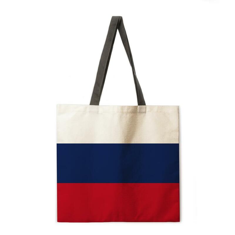 Flag Geometric Print Bag Casual Handbag Lady Shoulder Bag Fashion Beach Bag Foldable Shopping Bag Foldable Shopping Bags