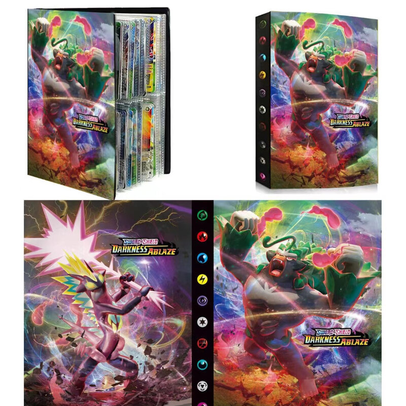 Pokémon Cards Map Collections Binder for Children, Album Book, Game Card Holder, Loaded List Folder, Aniversário e Natal, 240pcs