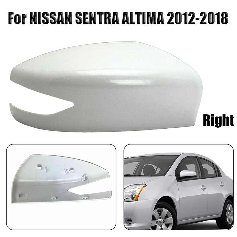 Biały prawego pasażera osłona na lusterko boczne samochodów zewnętrzne obejmuje 96373-3TH1A 963733TH1A pasuje do Nissan SENTRA ALTIMA 2012-2018
