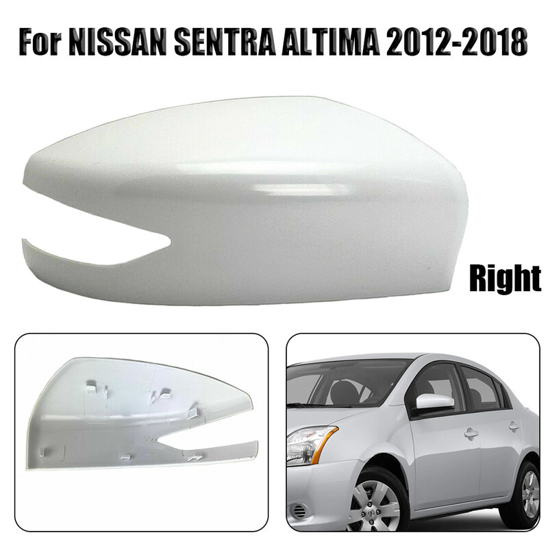 White Right Passenger Side Mirror Cover Car External Covers 96373-3TH1A 963733TH1A Fits For Nissan SENTRA ALTIMA 2012-2018