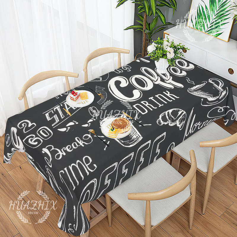Ретро Koffie Patroon Tafelkleed Waterdicht tafel для свадебной вечеринки перезаряжаемый домашний текстиль