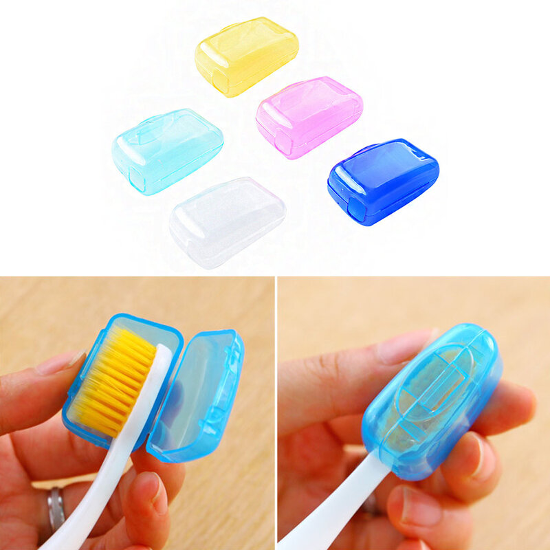 5 pçs cabeça de escova de dentes cobre plástico caixa de dente protetor de cabeça de escova de dentes de viagem portátil caixa de armazenamento à prova de poeira