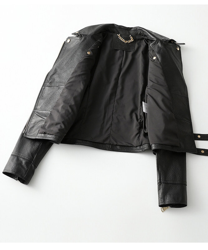 YR-패션 레이디 정품 가죽 재킷, 세련되고 트렌디한 빈티지 양가죽 모터 재킷 무료 배송