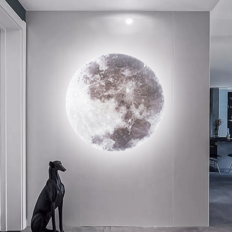 Applique murale LED moderne en forme de lune, luminaire décoratif d'intérieur, idéal pour un couloir, un couloir, une chambre à coucher ou un salon
