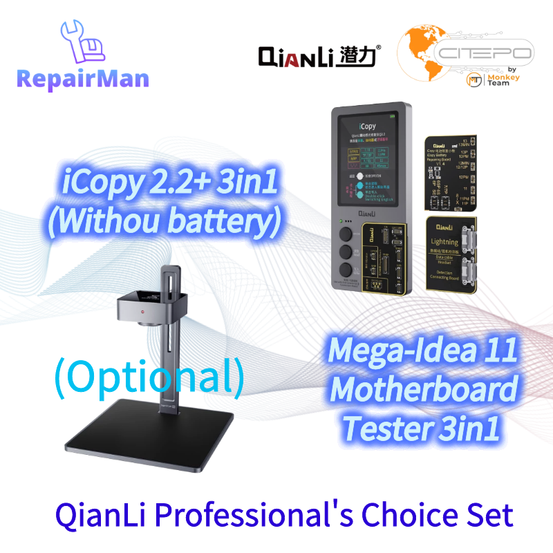 QianLi Professional Choice ชุดเครื่องมือ3D IThor ไขควงชุด ICopy Super Cam IR 2S IAtlas IClamp Plus สีดำ Stencils tester
