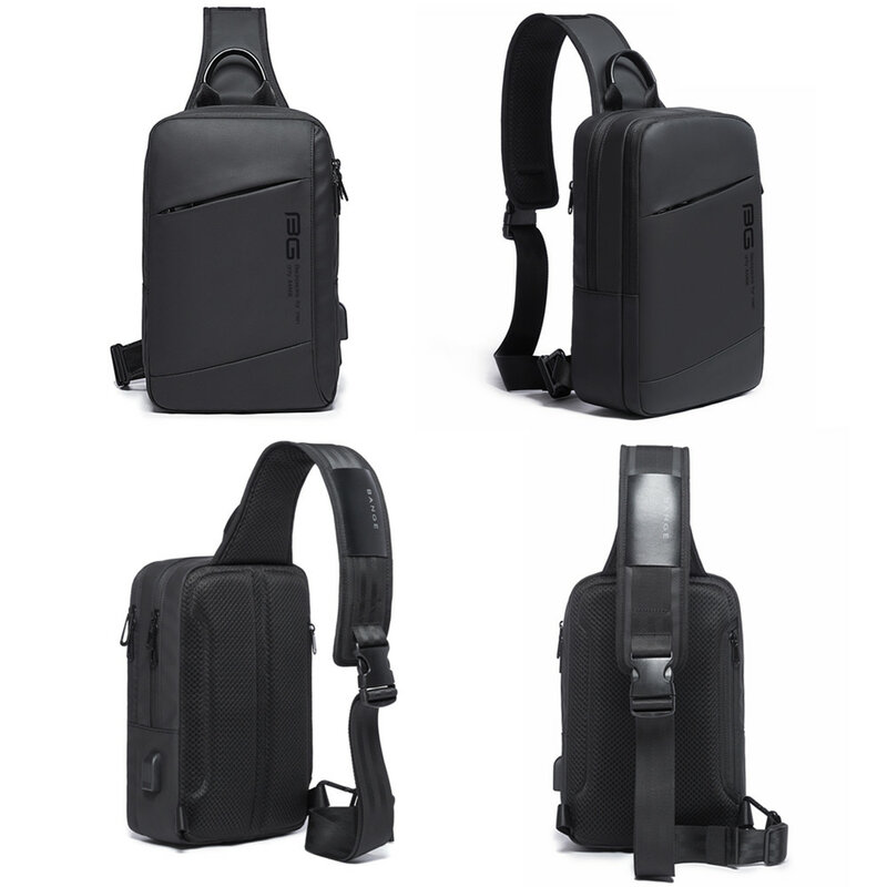 Bolso de pecho impermeable con carga USB para hombre, bolsa de hombro informal antirrobo para negocios, nuevo diseño, gran capacidad, de lujo