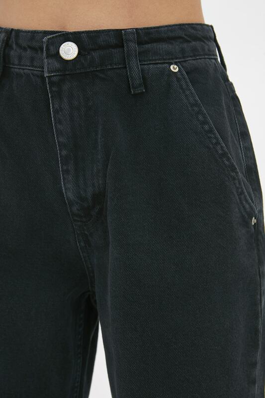Trendyol Bỏ Túi Họa Tiết Cao Cấp Bel Rộng Chân Váy Jeans TWOAW22JE1063