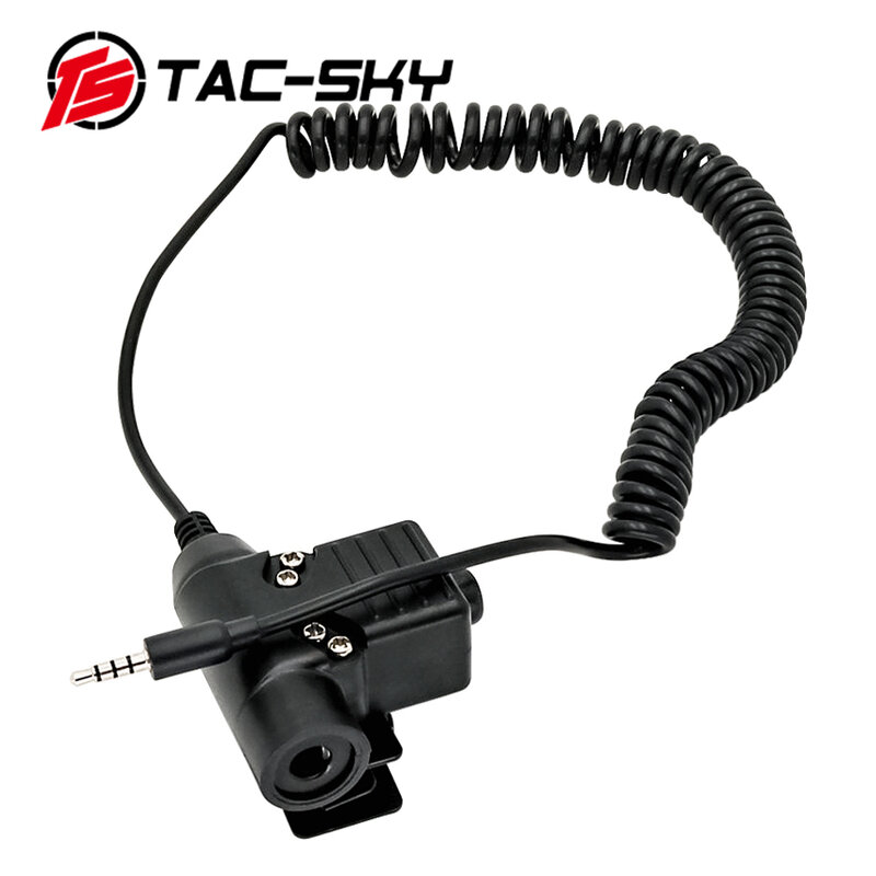 TS TAC-SKY Walkie Talkie adattatore militare PTT U94 PTT spina per cellulare PTT Shooting Tactical Hunting Noise Cancelling Headset