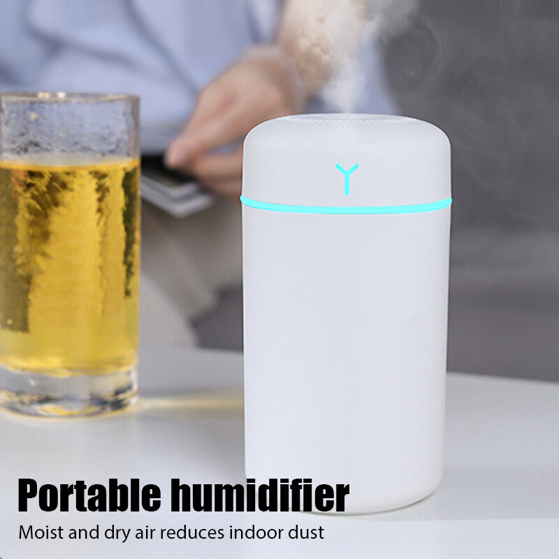 Portable 420ml Electric Air Humidifier Aroma Oil Diffuser USB Cool Mist Sprayer with Colorful Night Light for Home Car Purifier