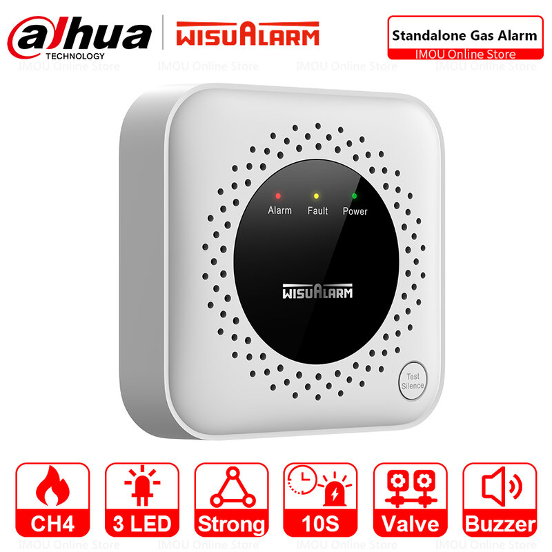 Dahua Wisualarm Standalone Gas Alarm Methane Leakage Detection Automatically Close Valve Turn On Exhausting Fan Highly Sensitive